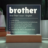 Gift For Brother, Brother Gift Acrylic Night Light, Sentimental Keepsake for Sibling Love
